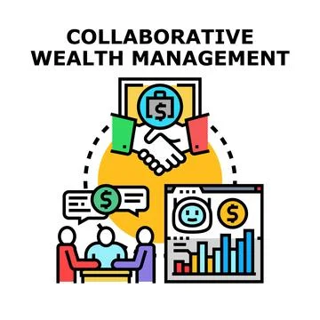 Collaborative wealth management planning and financial strategy Stock Illustration