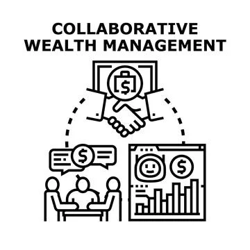 Collaborative wealth management planning and financial strategy Stock Illustration