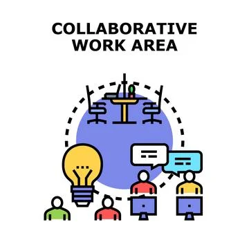 Collaborative work area for business communication and ideas 스톡 일러스트
