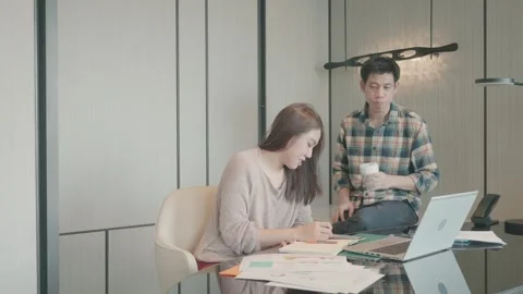 Collaborative Work Environment with Coffee Break Stock Footage 318917179