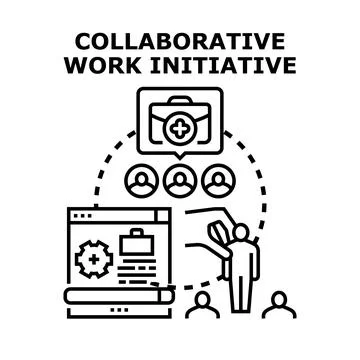 Collaborative work initiative vector concept illustration 스톡 일러스트