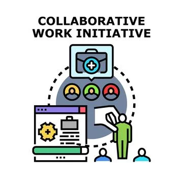 Collaborative work initiative vector concept illustration Illustrazione stock