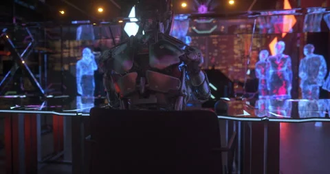 Collaborative Work in the Metaverse: AI-Powered Digital Entities Engaged in.. Stock Footage 277685024