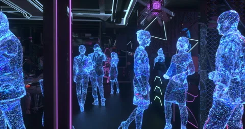 Collaborative Work in the Metaverse: AI-Powered Digital Entities Engaged in.. Stock Footage 277685432