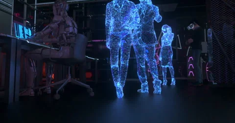 Collaborative Work in the Metaverse: AI-Powered Digital Entities Engaged in.. Stock Footage 277688525