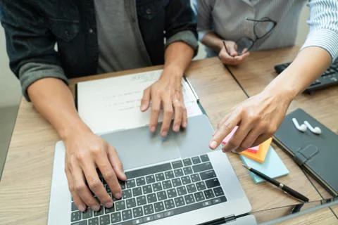 Collaborative work Software engineers website developer technologies or progr Stock Photos