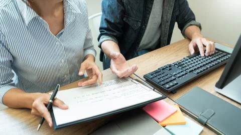 Collaborative work Software engineers website developer technologies or progr Stock Photos