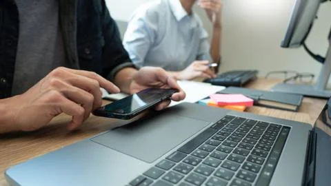 Collaborative work Software engineers website developer technologies or progr Stock Photos
