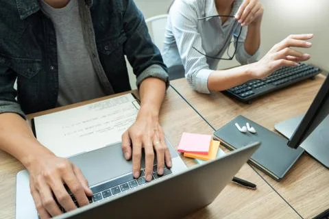 Collaborative work Software engineers website developer technologies or progr Foto stock