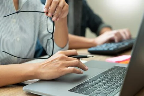 Collaborative work Software engineers website developer technologies or progr Stock Photos