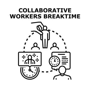 Collaborative workers choosing breaktime management concept Illustrazione stock