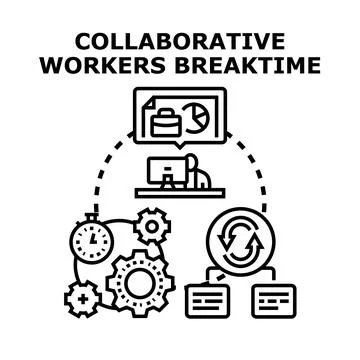 Collaborative workers optimizing business process and task management Stock Illustration