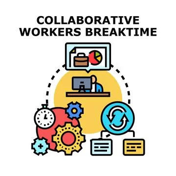 Collaborative workers optimizing business process and task management Stock Illustration