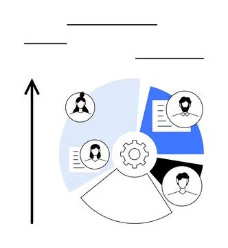 Collaborative Workflow and Team Dynamics A Vector Diagram for Effective Pro.. Stock Illustration