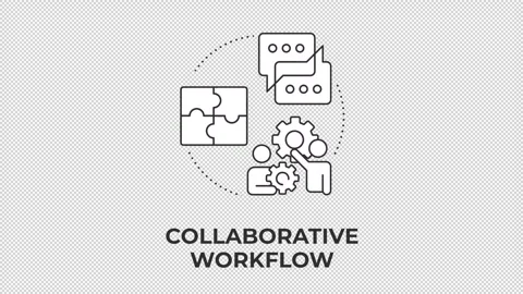Collaborative workflow line concept icon animation Stock Footage 340576568