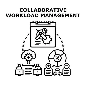 Collaborative workload management system vector illustration Stock Illustration