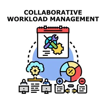Collaborative workload management system vector illustration Stock Illustration
