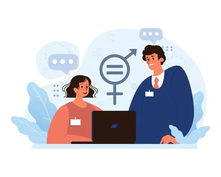 Collaborative workplace environment. Flat vector illustration. Stock Illustration
