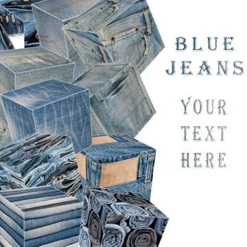 Collage about jeans with a copy space Ilustración de archivo