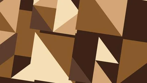 A collage of angular shapes in brown, tan, and cream tones forming an abstrac Ilustração Stock