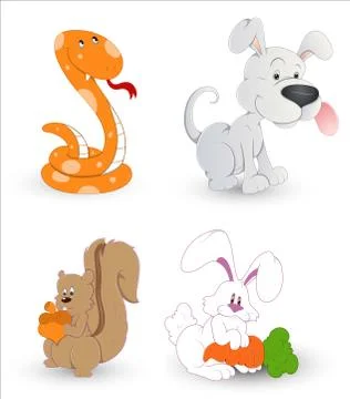 Collage of animals Stock Illustration