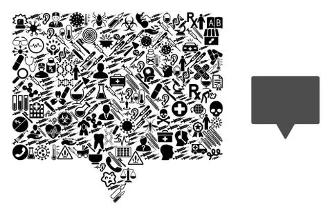 Collage Banner of Medic Items Illustrazione stock