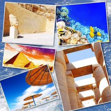 Collage of beautiful Egypt . Stock Photos