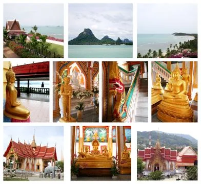 Collage of beautiful thailand Stock Illustration