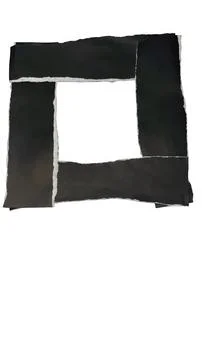 Collage of black torn paper border creating square shape on transparent bac.. Stock Photos