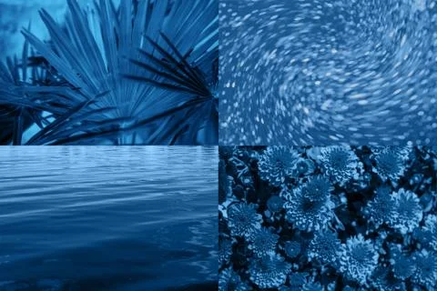 Collage with blue backgrounds Stock Photos