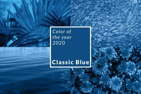 Collage with blue backgrounds Stock Photos