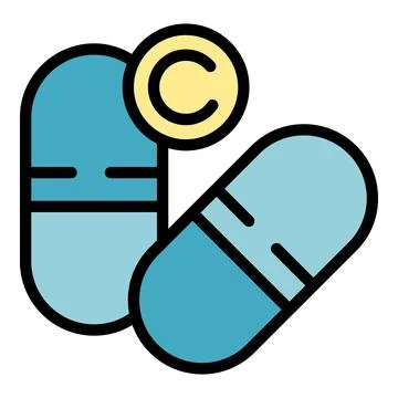 Collage capsule icon vector flat Stock Illustration