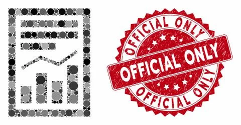 Collage Chart Report Page with Textured Official Only Seal Stock Illustration