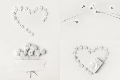 Collage cloud dancer color Stock Photos