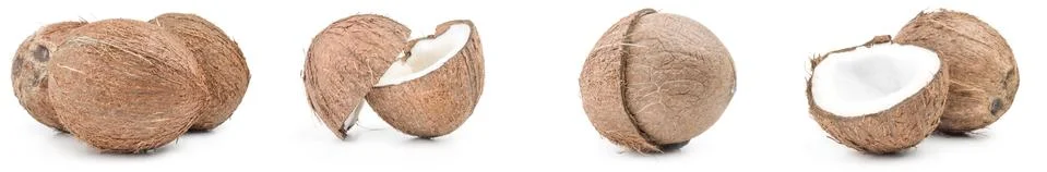 Collage of coconut on a background Stock Photos
