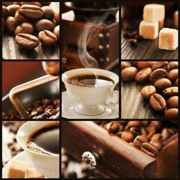 Collage of coffee cup Stock Illustration