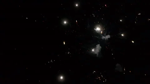 Collage of colorful fireworks exploding in the night sky Stock Footage 57709435