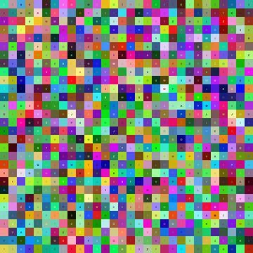 Collage of colorful squares featuring random letters and numbers symbolizes.. Stockillustratie