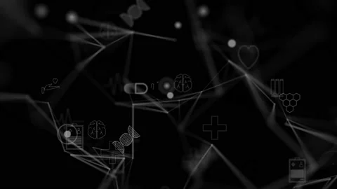 Collage component. Background of structures with medical icons in the tops Stock Footage 171260623