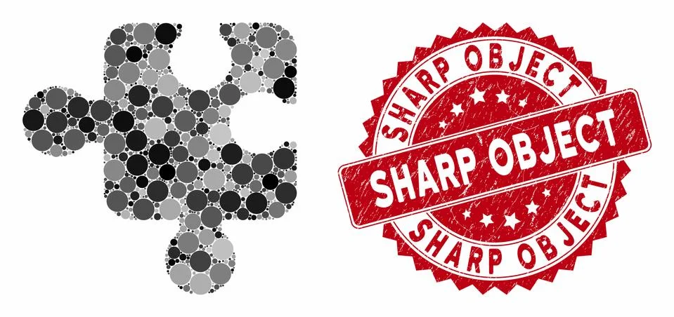 Collage Component with Textured Sharp Object Stamp Illustrazione stock