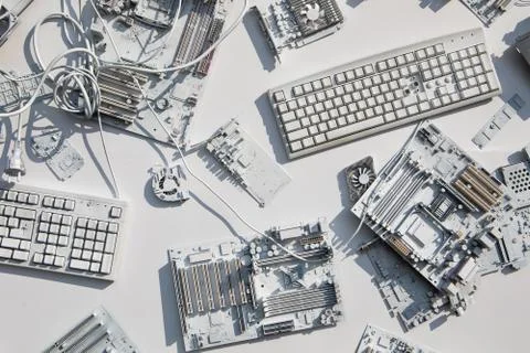 Collage of computer components Stock Photos