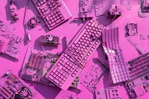 Collage of computer components Stock Photos