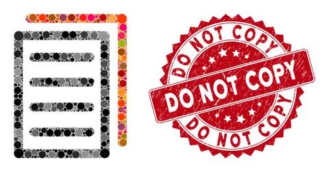 Collage Copy Document with Grunge Do Not Copy Seal Stock Illustration