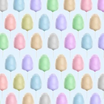 Collage with cotton candy on light background, pattern design Foto stock