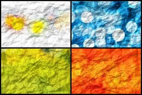 Collage of crumpled backgrounds Stock Photos