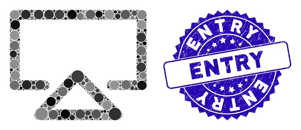 Collage Data Entry Icon with Grunge Entry Seal Illustrazione stock