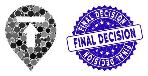 Collage Dead End Marker Icon with Scratched Final Decision Seal Stock Illustration