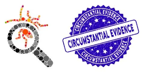 Collage Debugger Explorer Icon with Textured Circumstantial Evidence Stamp Illustration