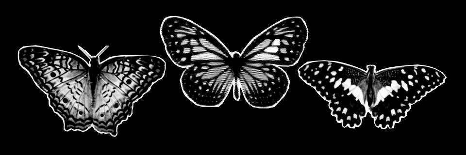 Collage design elements in trendy dotted pop art style. Retro halftone effe.. Stock Illustration