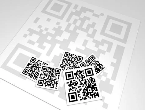 Collage Design of Many QR Codes Stock Photos
